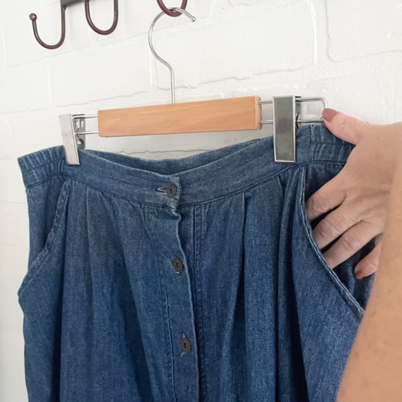 Denim Blue Button-Front Skirt - Picture 7 of 12